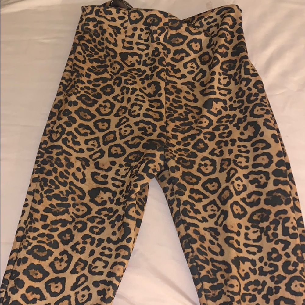 Leopard flare pants